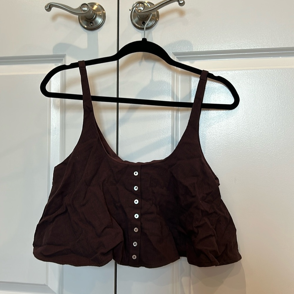 Zara cropped tank top with buttons